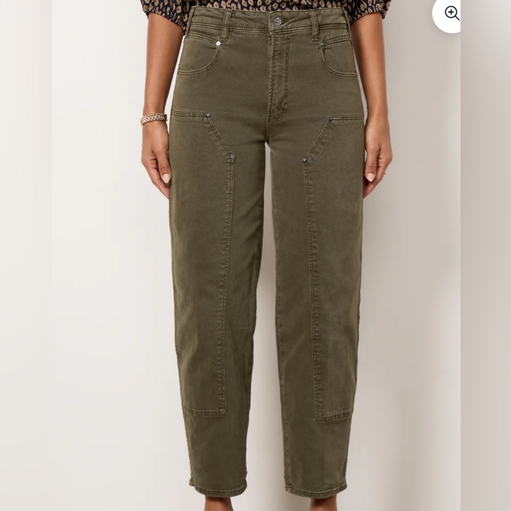 PAIGE Alexxis Workwear Pant Okive Green 27